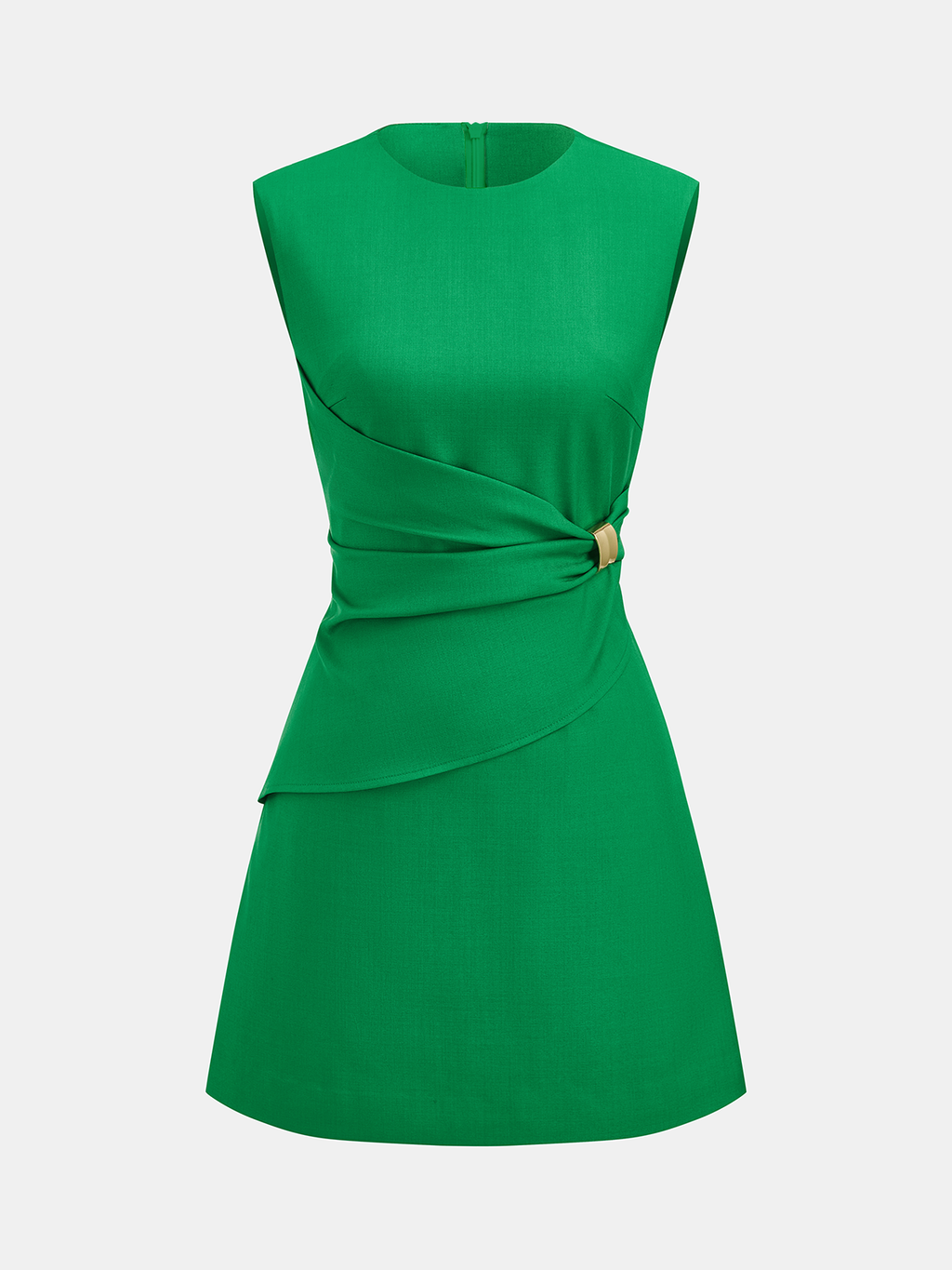 Sleeveless Mini Dress with Buckle Waist Detail