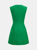 Sleeveless Mini Dress with Buckle Waist Detail