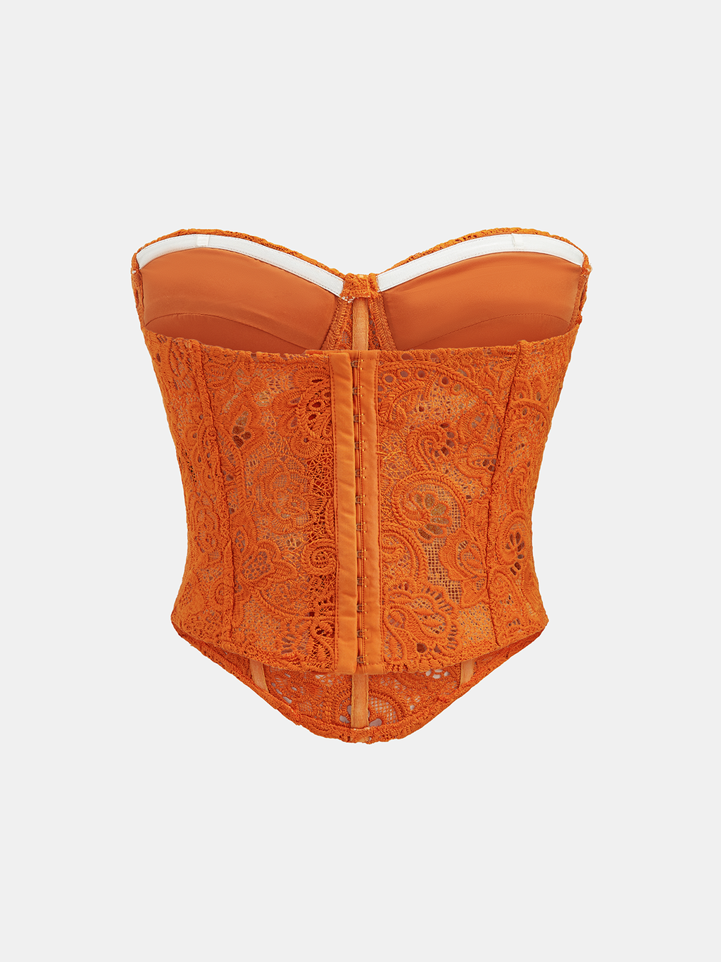 Guipure Lace Sweetheart Corset with Neck Detailing
