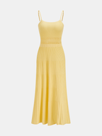 Openwork Ribbed Knit Sleeveless Maxi Dress
