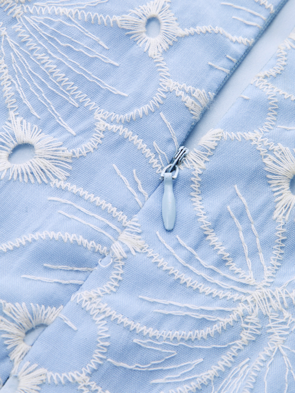 Sleeveless Floral Dress with Eyelet Embroidery Detail