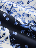 Flowing Maxi Dress with Floral Print and Open Back