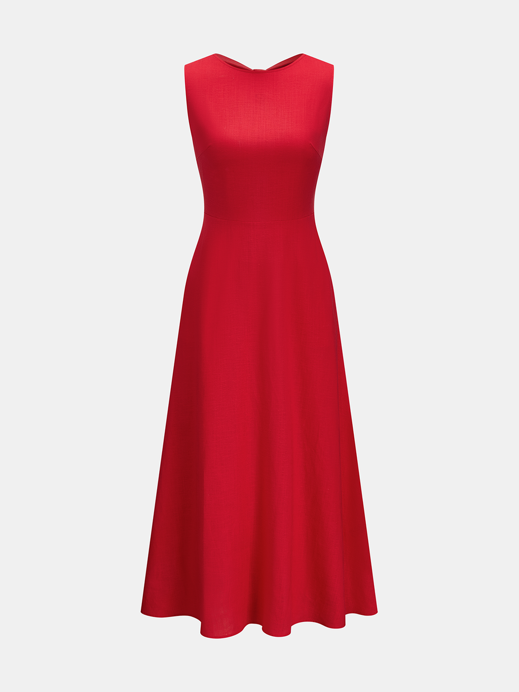 Flowing Sleeveless Linen Blend Maxi Dress