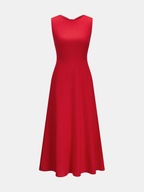 Flowing Sleeveless Linen Blend Maxi Dress