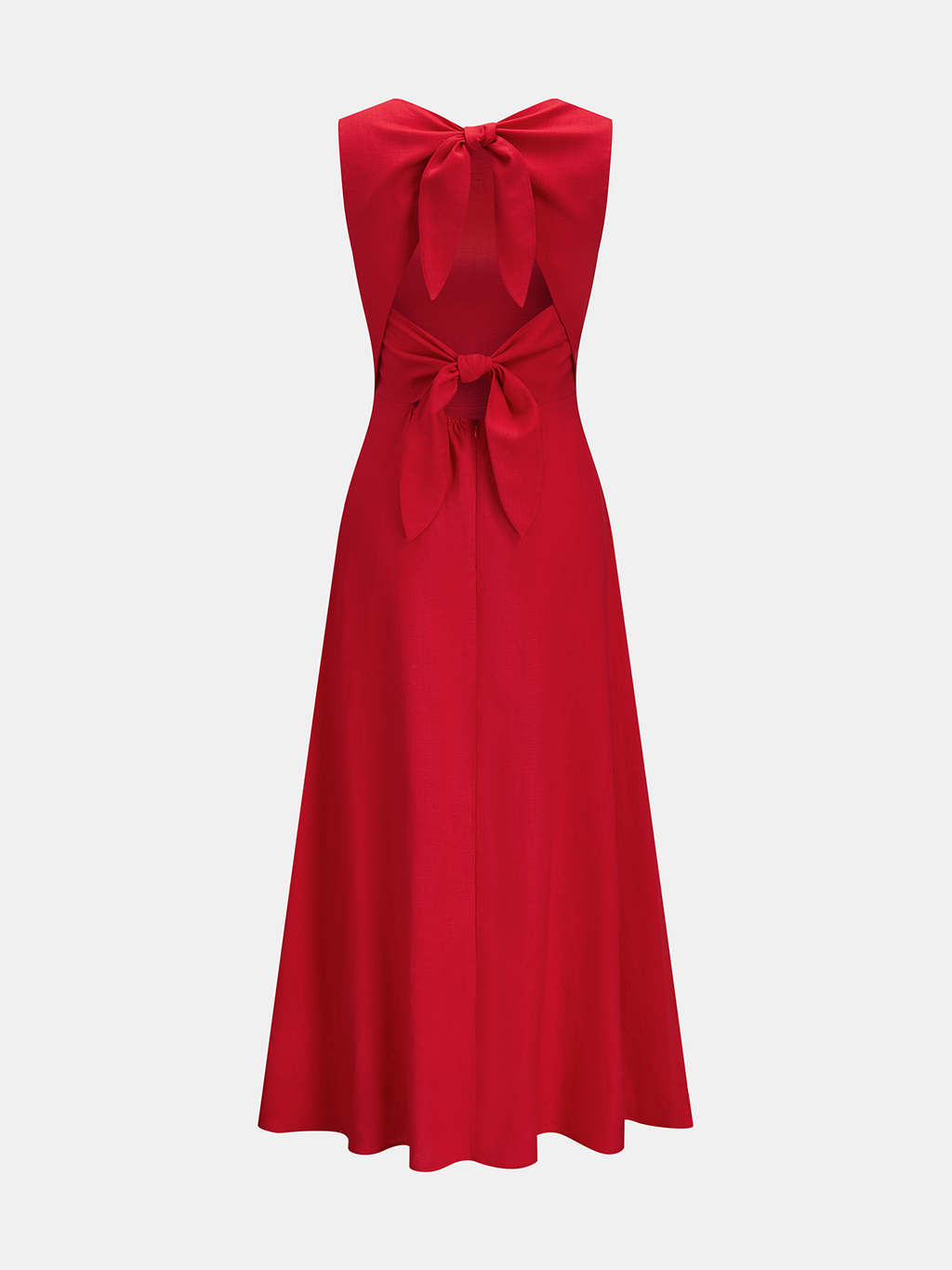Flowing Sleeveless Linen Blend Maxi Dress