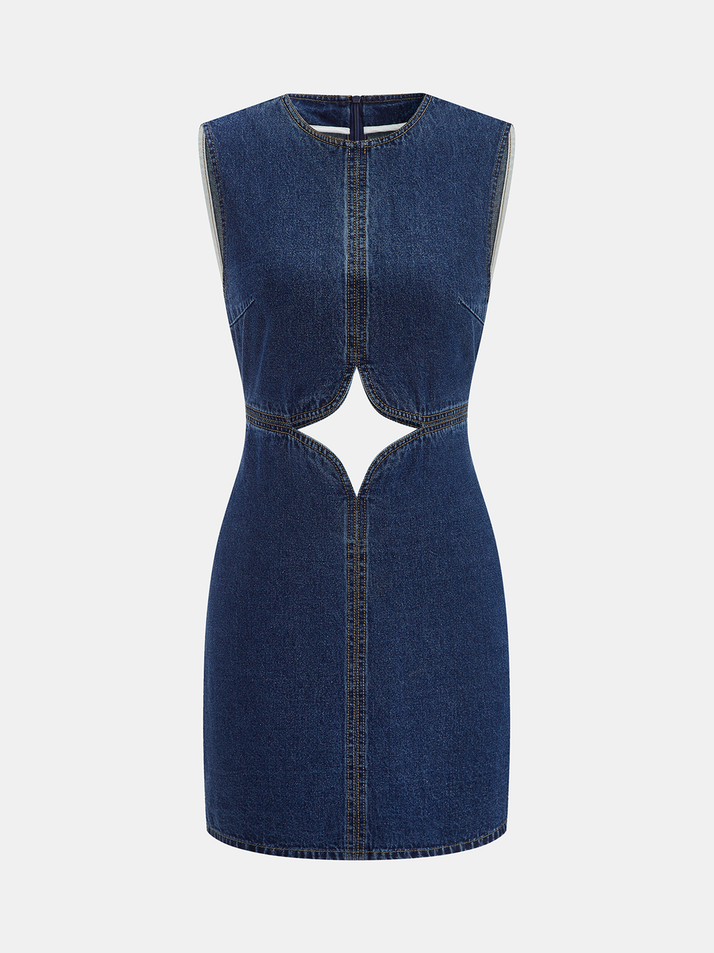 Sleeveless Denim Dress with Cutout Detail