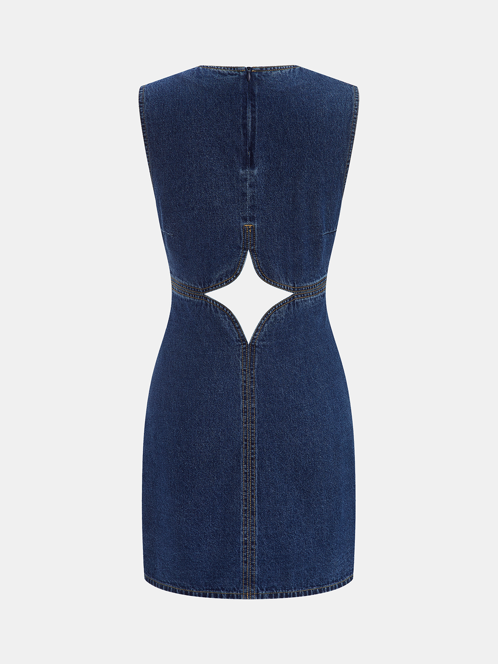Sleeveless Denim Dress with Cutout Detail