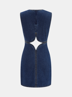 Sleeveless Denim Dress with Cutout Detail