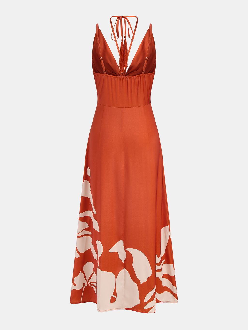 Floral Maxi Dress with Tassel and Twist Front