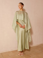 Sheer Capelet and Cami Two-Piece Dress Set