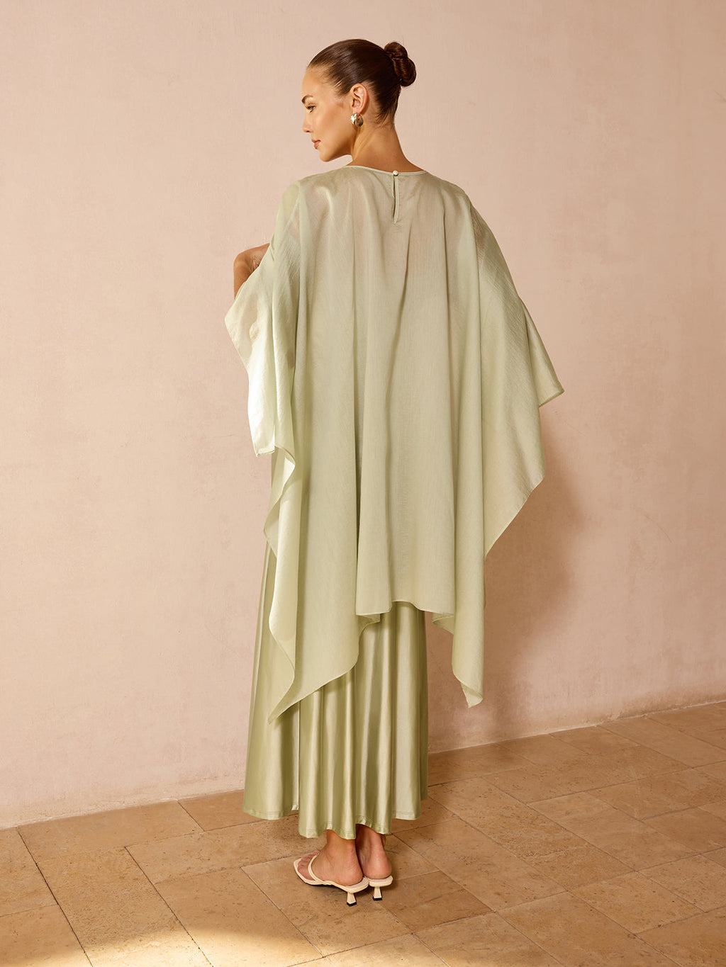 Sheer Capelet and Cami Two-Piece Dress Set