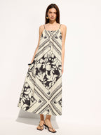 Floral Cami Maxi Dress with Large Print Patterns