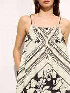 Floral Cami Maxi Dress with Large Print Patterns