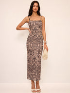 Flowy Sleeveless Maxi Dress with Camisole Top