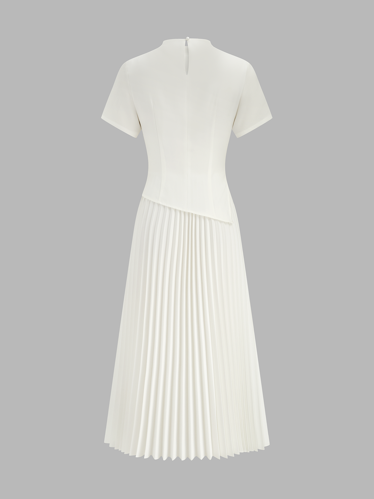 Short Sleeve Maxi Dress with Pleated Design