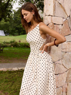 Polka Dot Maxi Dress with Cami Cutouts