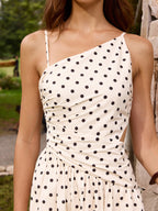 Polka Dot Maxi Dress with Cami Cutouts