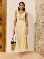 Sleeveless Maxi Dress with Side Slits and Cutouts