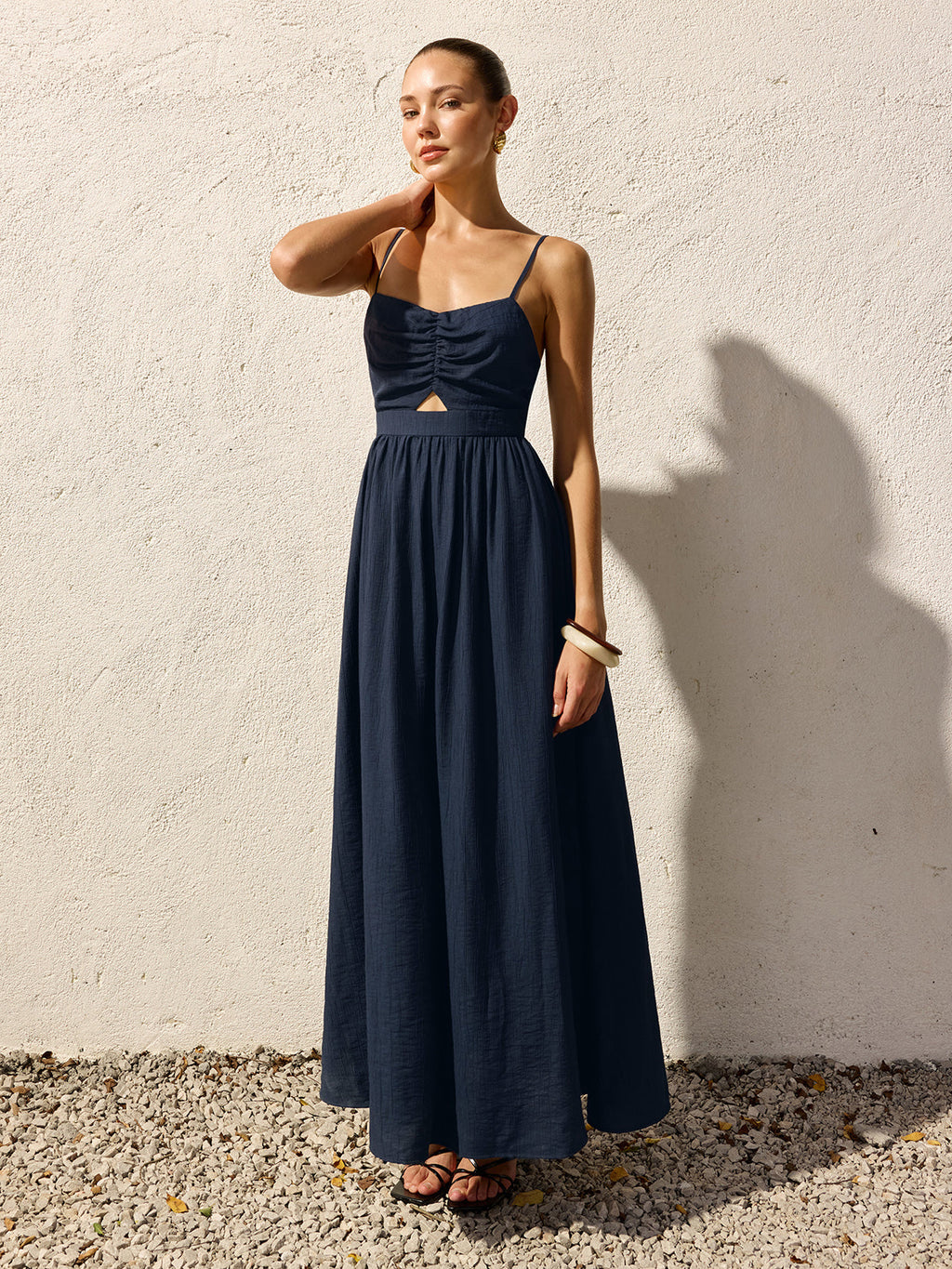 Sleeveless Camisole-Style Long Dress