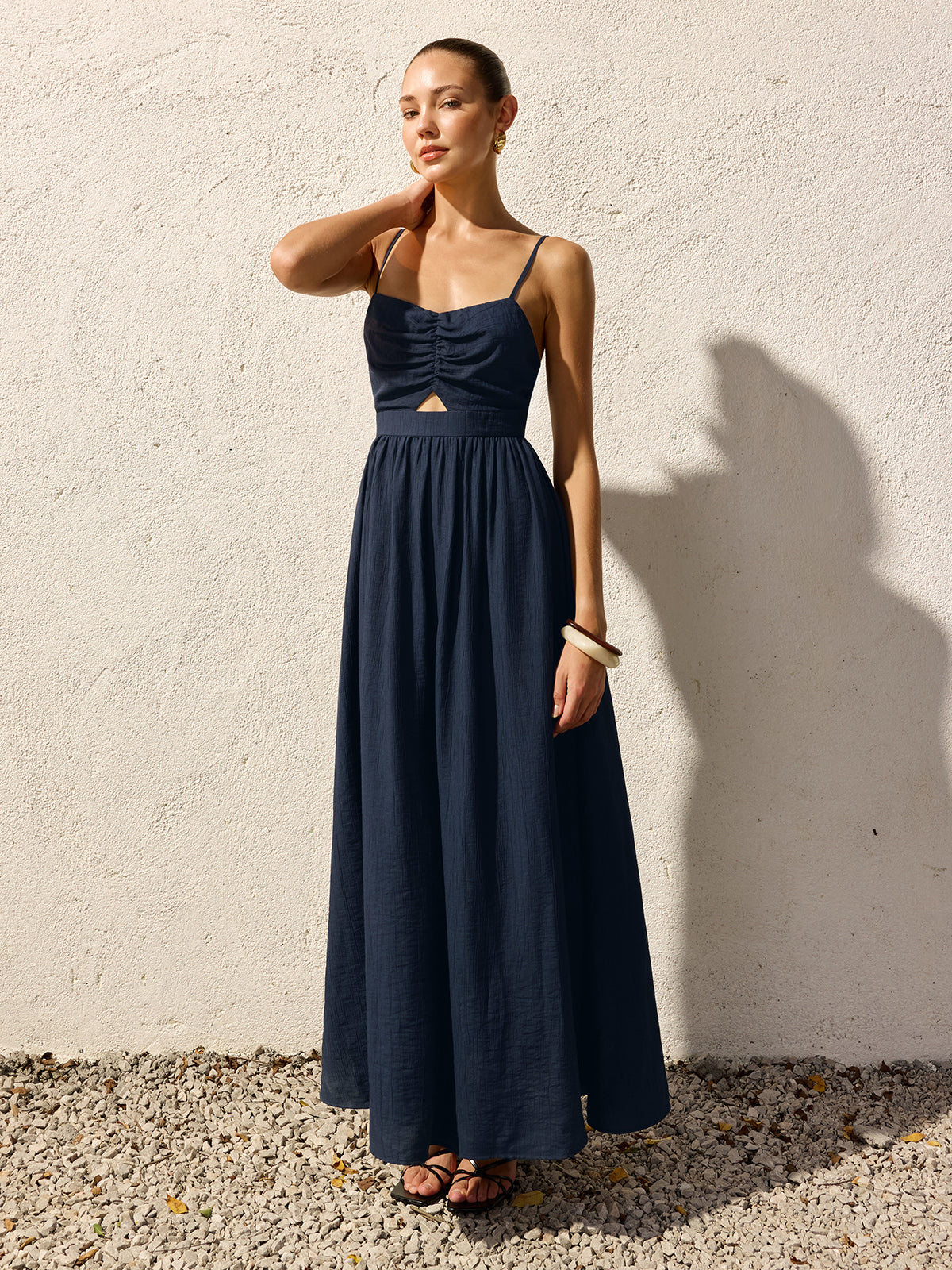 Sleeveless Maxi Dress with Cami Style Neckline