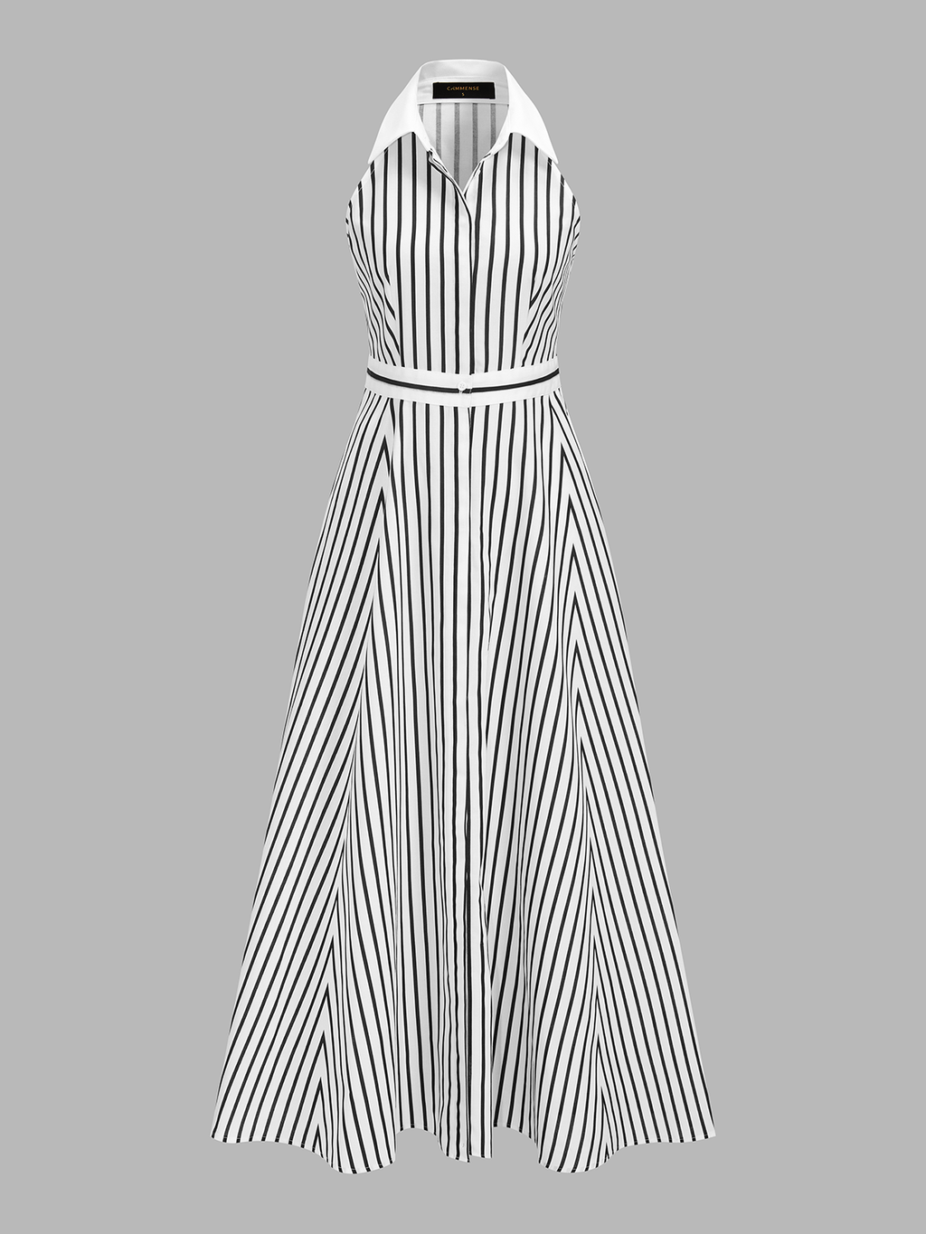 Sleeveless Maxi Dress with Stripe Pattern