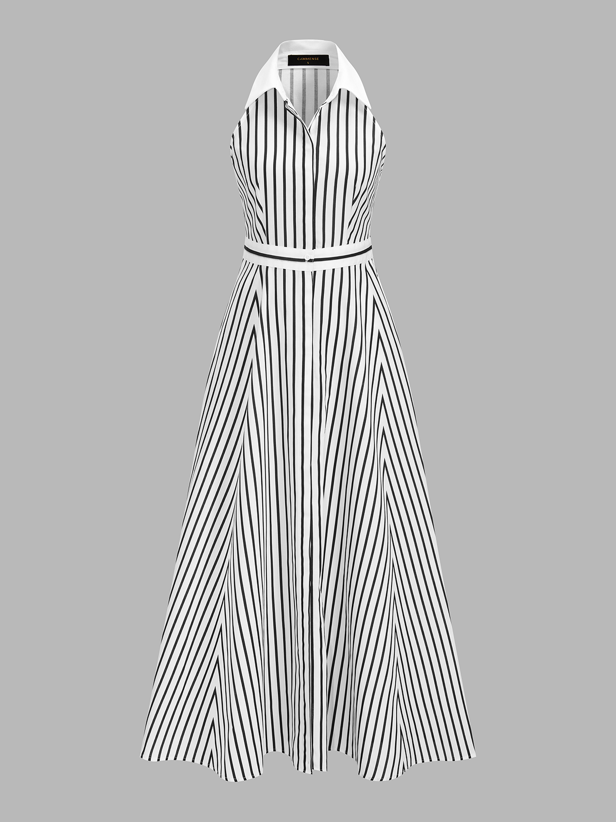 Sleeveless Maxi Dress with Stripe Pattern