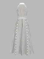 Sleeveless Maxi Dress with Stripe Pattern