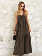 Front Twist Cami Style Maxi Dress