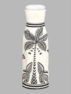 Strapless Maxi Dress with Palm Tree Wrap Design