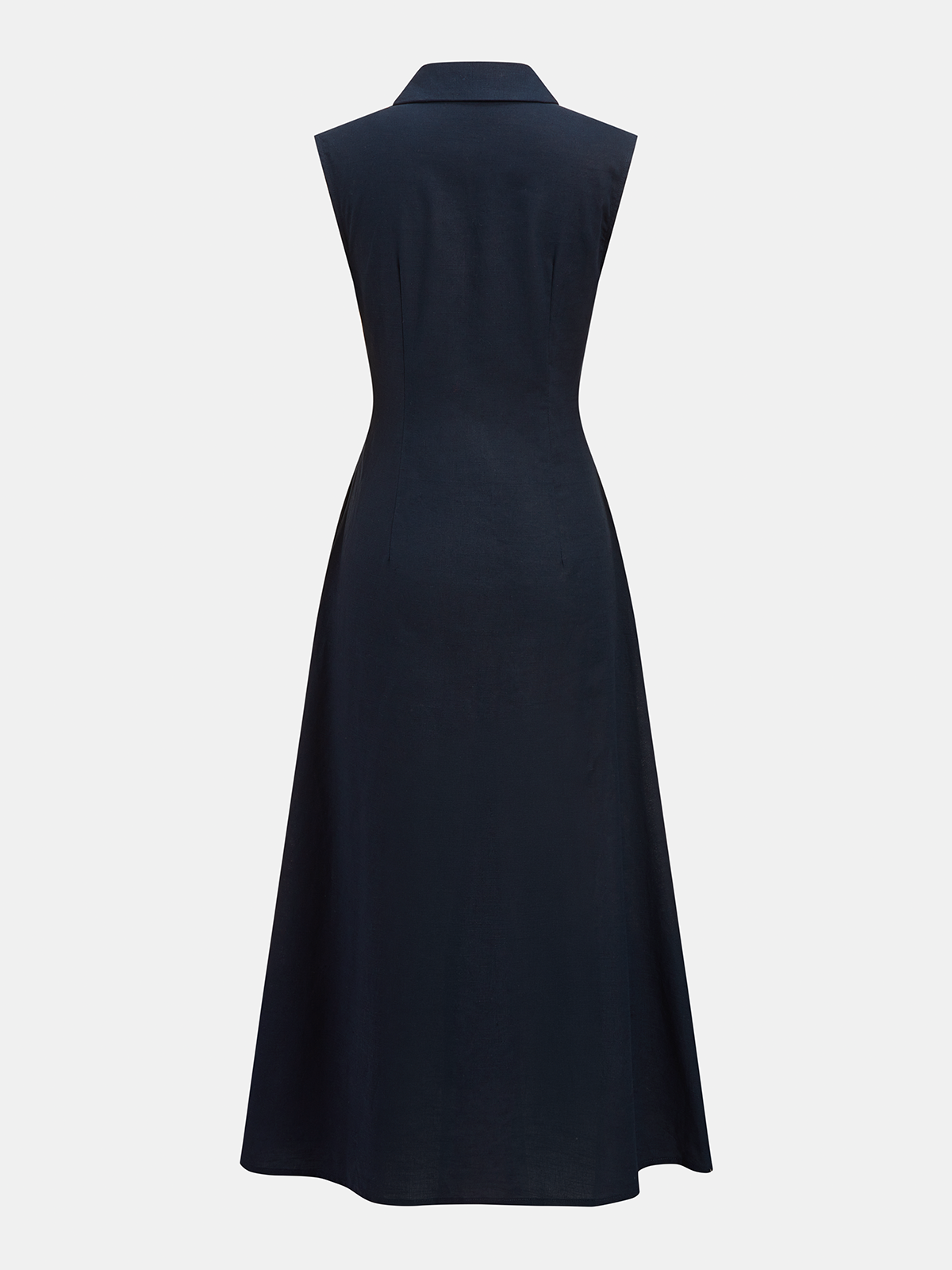 Sleeveless Cotton Linen Blend Casual Midi Dress