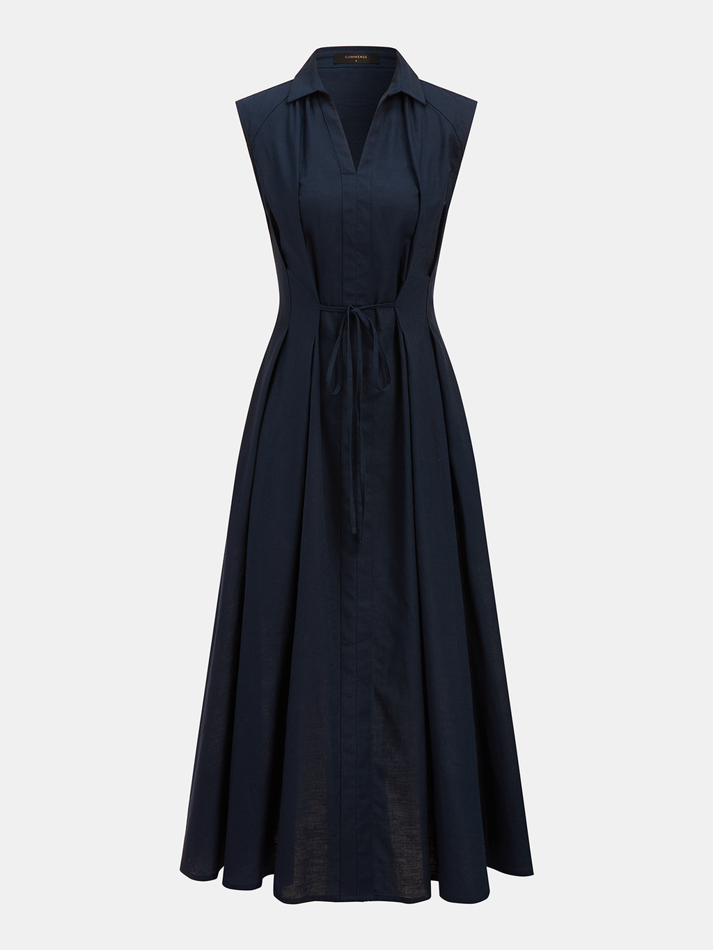 Sleeveless Cotton Linen Blend Casual Midi Dress