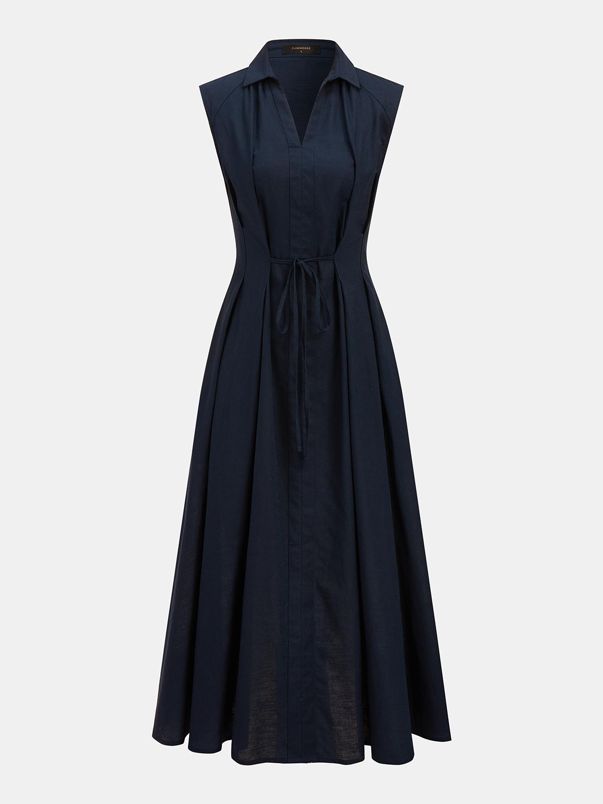 Sleeveless Cotton Linen Blend Casual Midi Dress