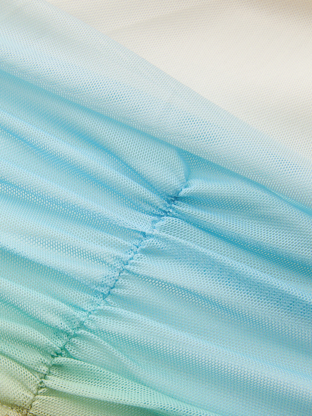 Gradient Mesh Backless Floor-Length Evening Gown