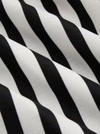 Stripe Design Backless Dress with Pockets