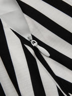 Stripe Design Backless Dress with Pockets