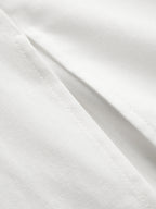 Cotton-Linen V-Neck Dress with Sleeveless Bow Split