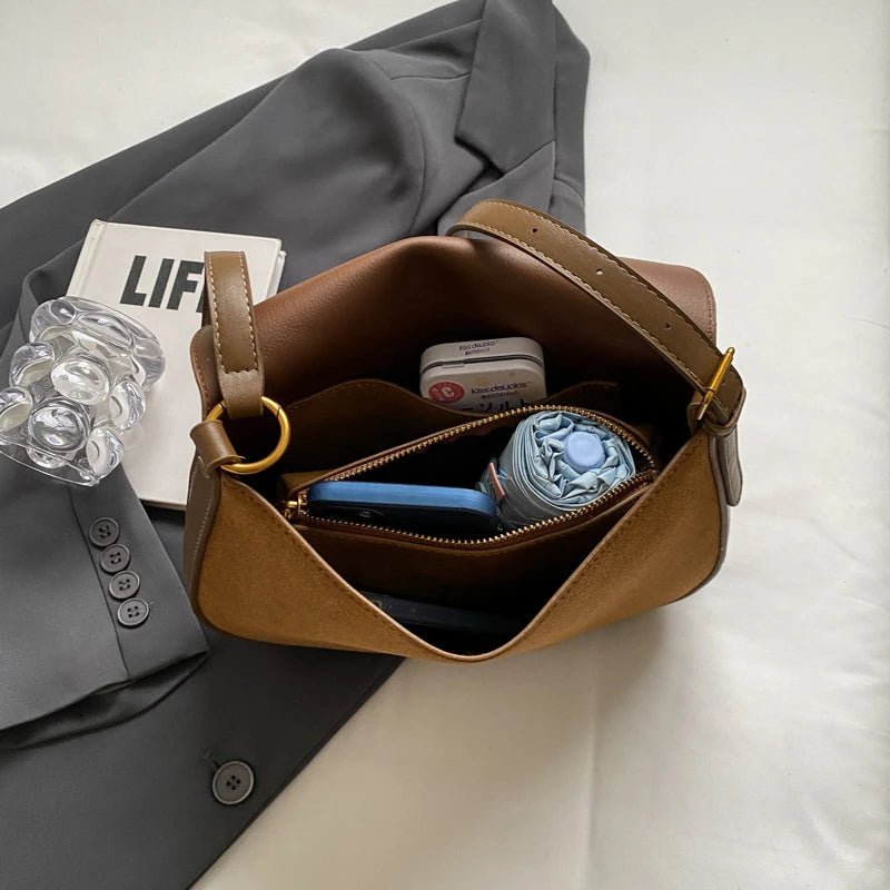 Sonia | Suede Half Moon Crossbody Bag