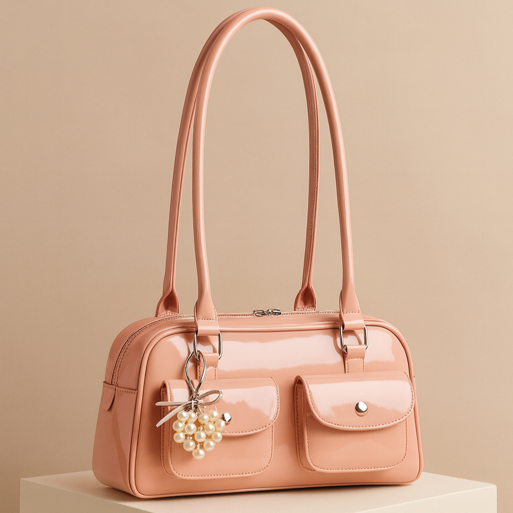 Fabienne | Pink Leather Korean Shoulder Bag