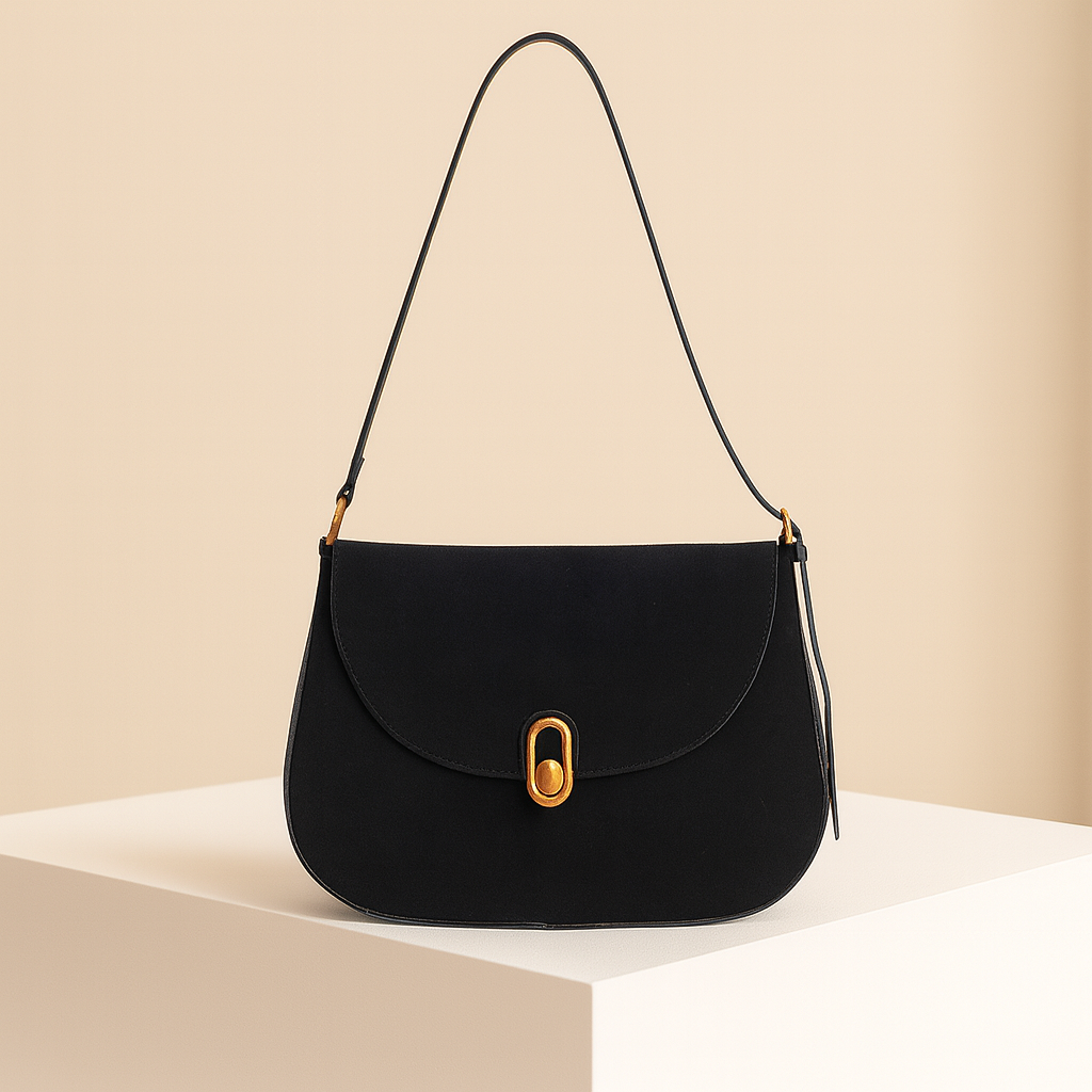 Sonia | Suede Half Moon Crossbody Bag