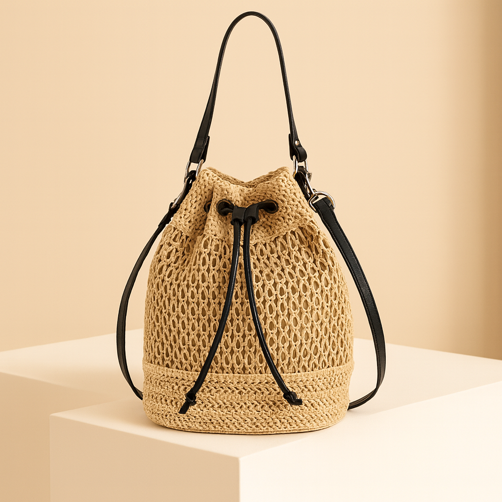 Geneviève | Straw Bucket Bag