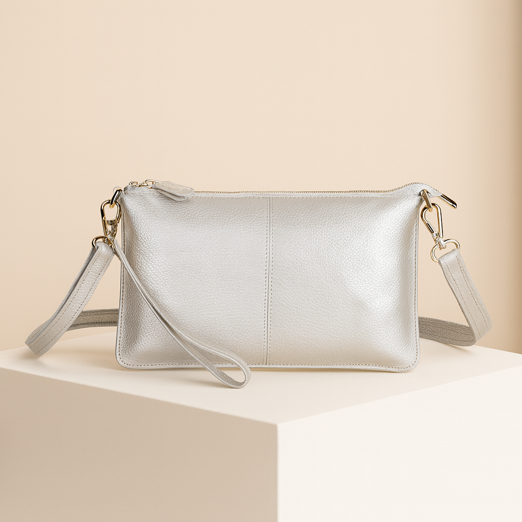 Patricia | Silver Rectangle Crossbody Bag