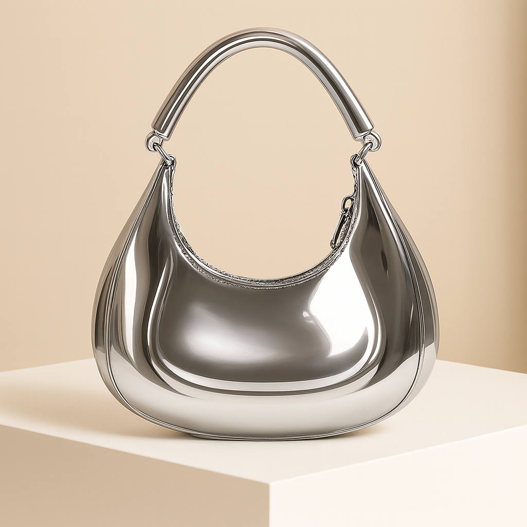 Fatima | Silver Crescent Crossbody Bag