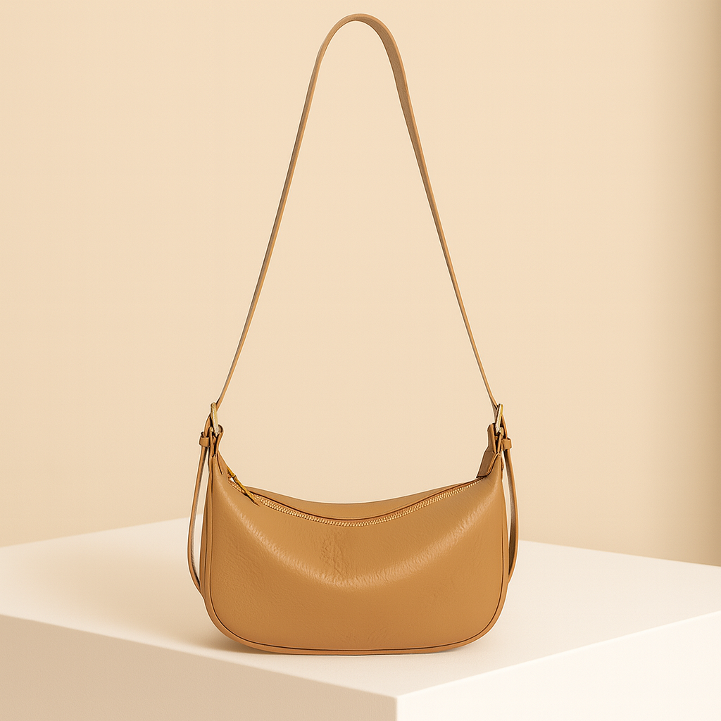 Louisa | Camel Leather Crossbody Bag