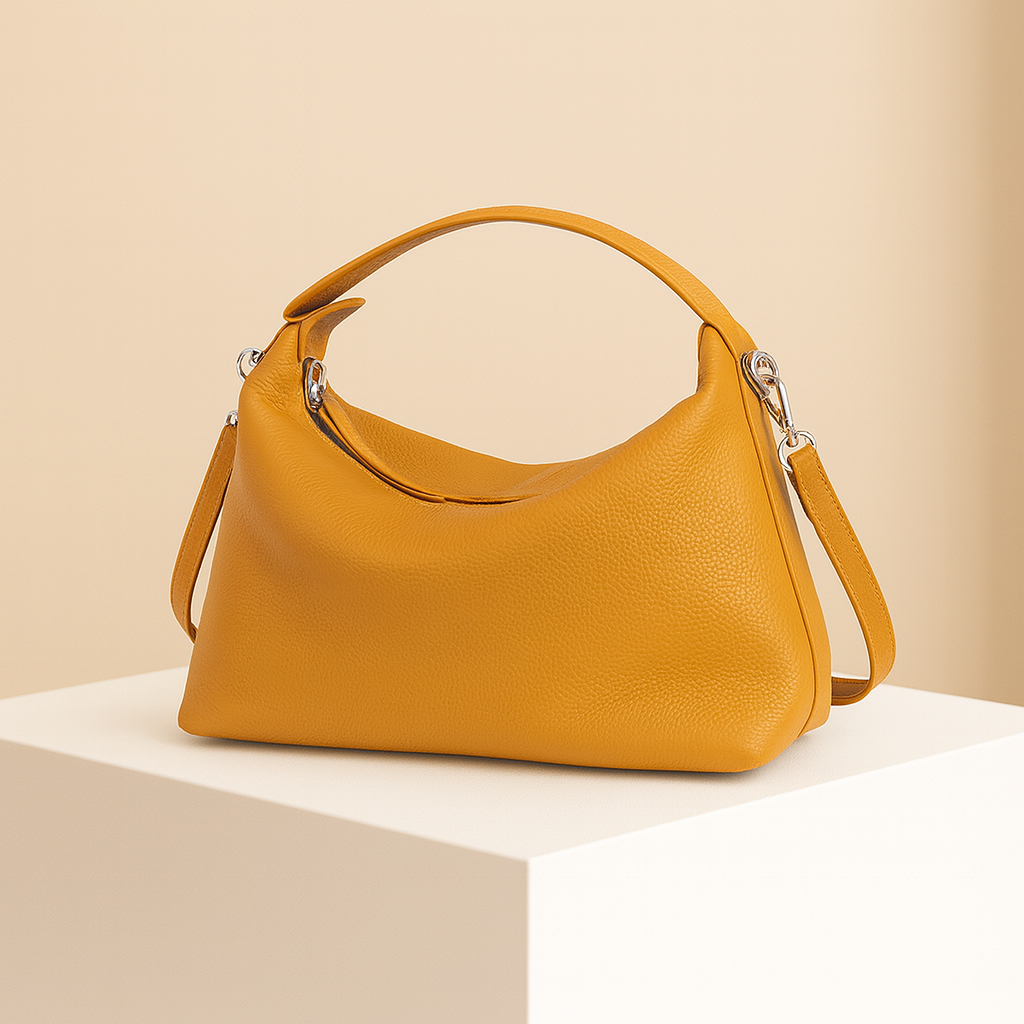 Odile | Orange Mini Leather Crossbody Bag