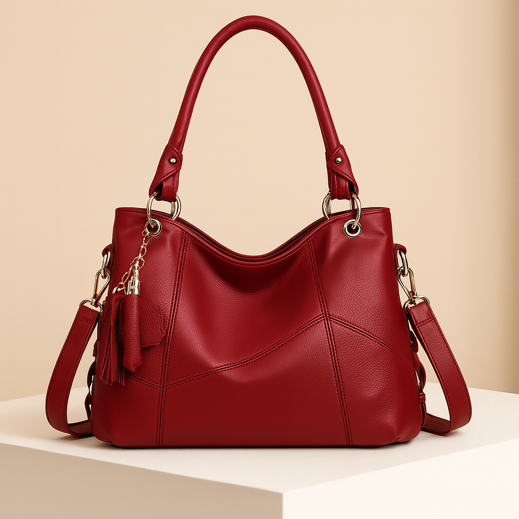 Maëlle | Red Leather Crossbody Bag