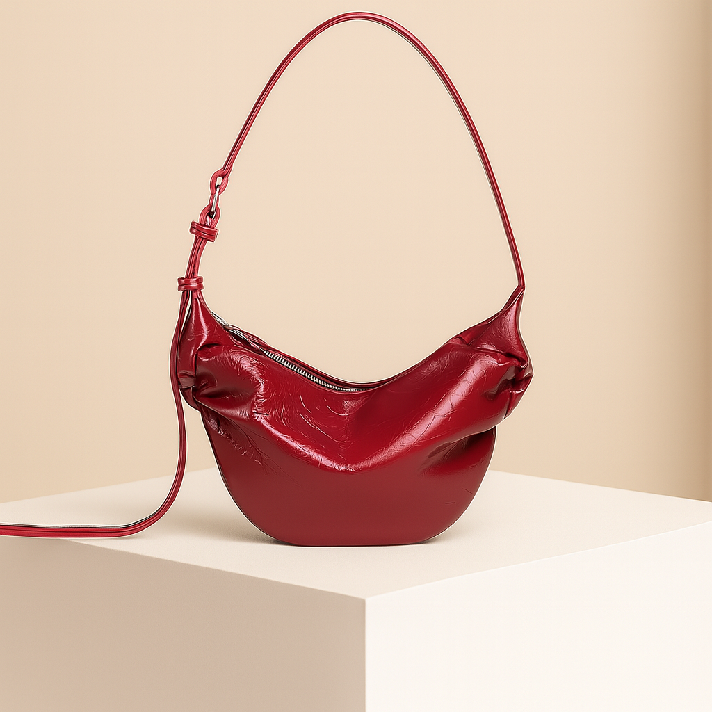 Oriane | Red Crescent Crossbody Bag