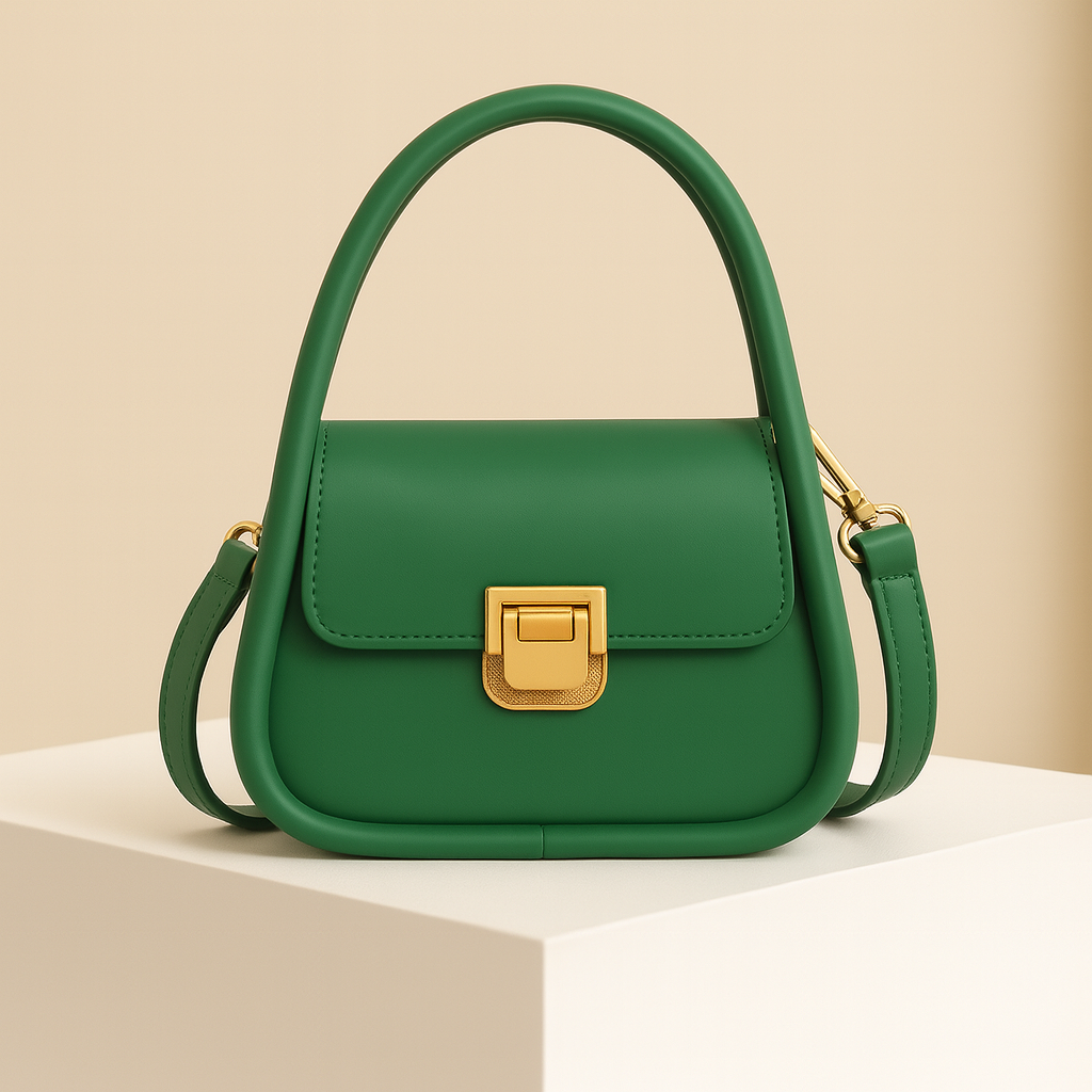 Violette | Green Leather Crossbody Bag