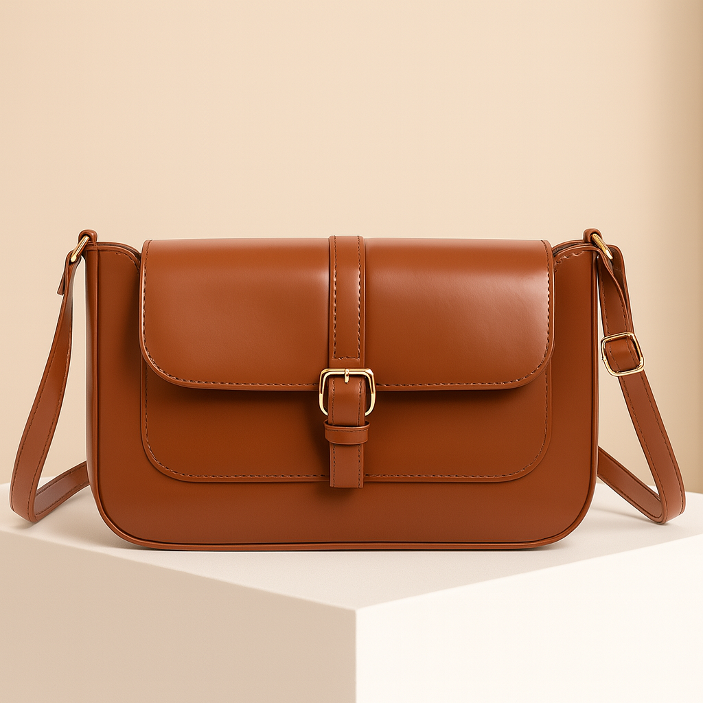 Elif | Brown Leather Crossbody Bag