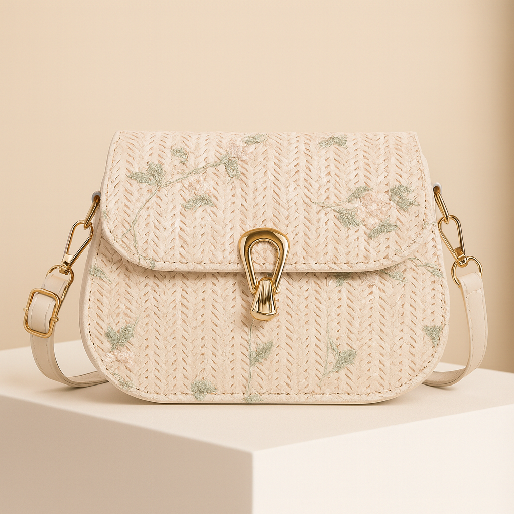 Floriane | Vintage Straw Crossbody Bag