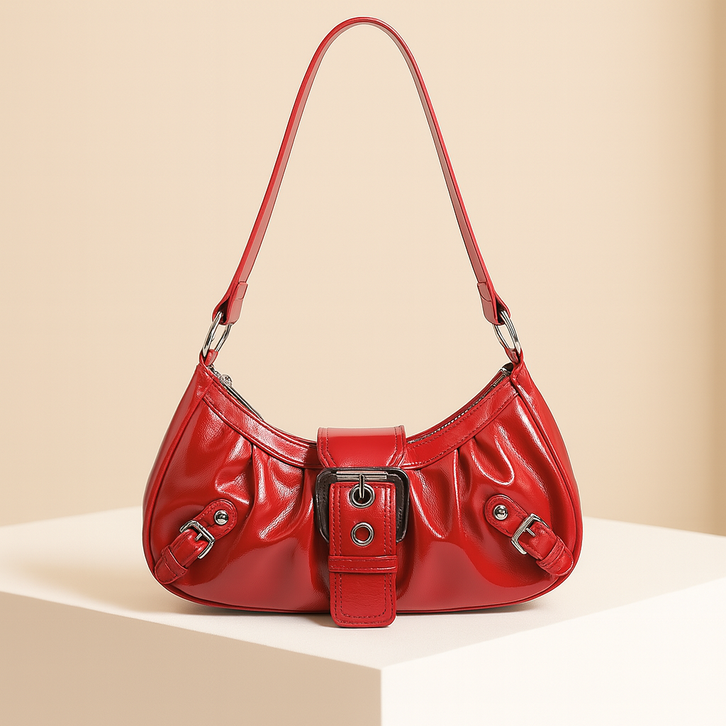 Aurélie | Vintage Red Crescent Bag